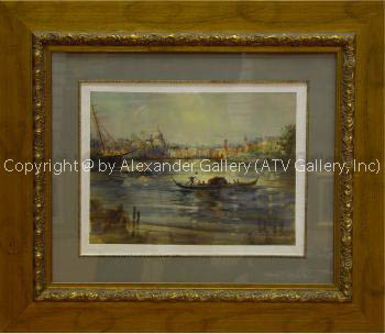 Boats 2, in a beautiful frame and non-reflective glass. by Remdy Burke